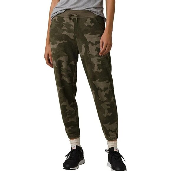 NWT Prana Cozy Up Ankle Jogger Sweatpant in Sage Camo - Size Small - Picture 1 of 14
